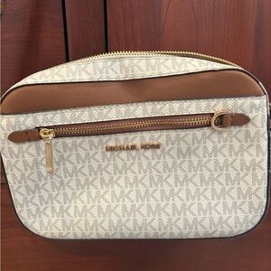 Michael Kors Monogram Beige and Tan Bag